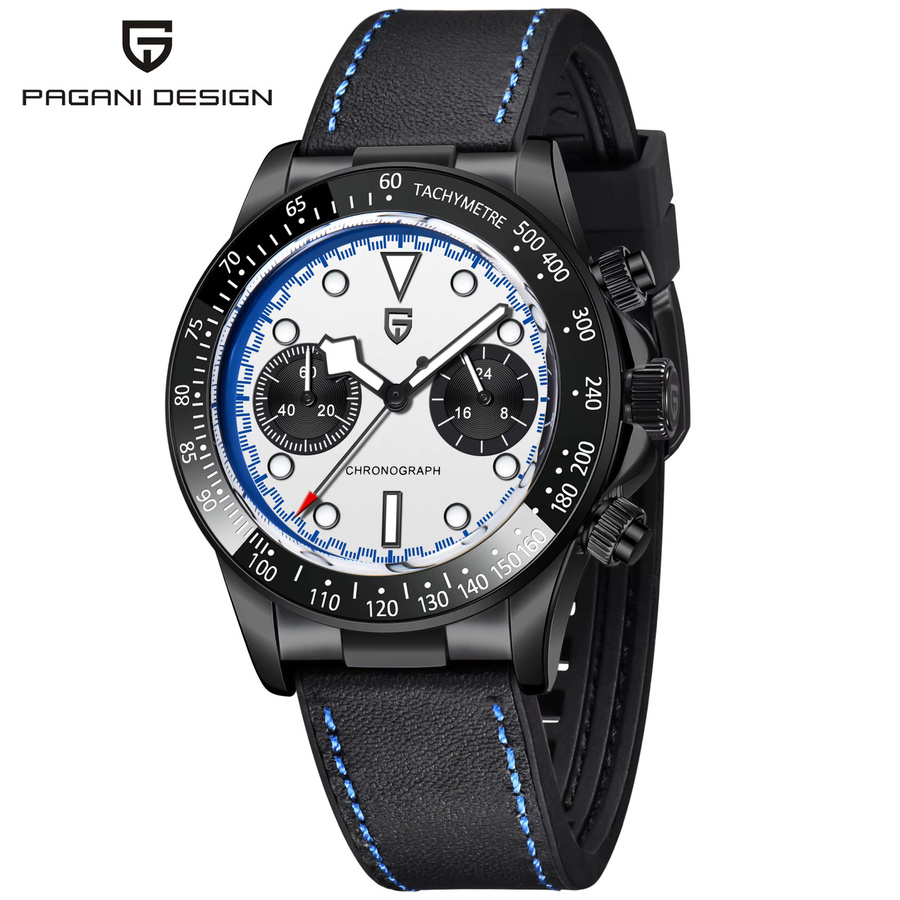 PAGANI DESIGN Chronograph, Quarz, Edelstahl, Schwarz, Herren - Bild 2