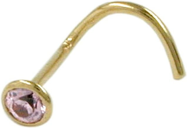 Gallay Nasenstecker Spirale, 750 Gold, Zirkonia, pink, 2,5 mm - Bild 1