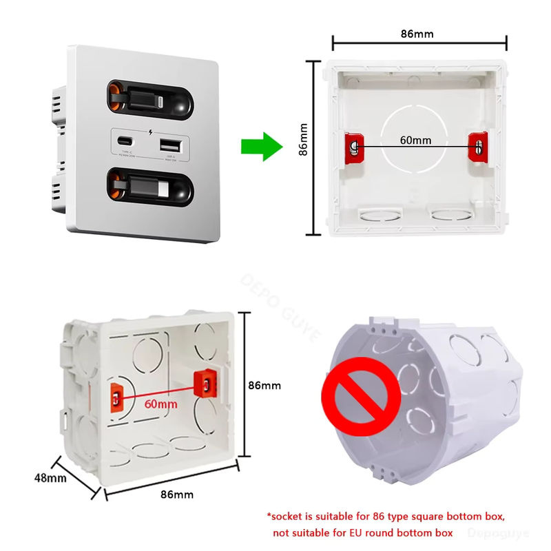 Depo Guye Smart-Steckdose mit USB-C-Anschluss und 20 W Schnellladung - Bild 6