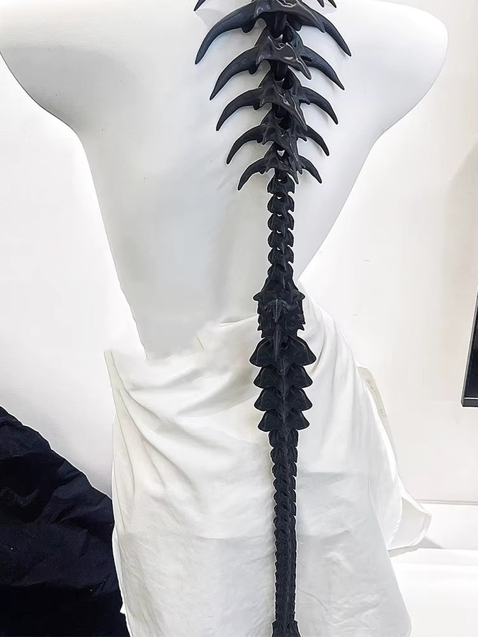 ZHUHE Halskette, schwarze Drachen-Wirbelsäule, Gothic-Punk, Unisex - Bild 4