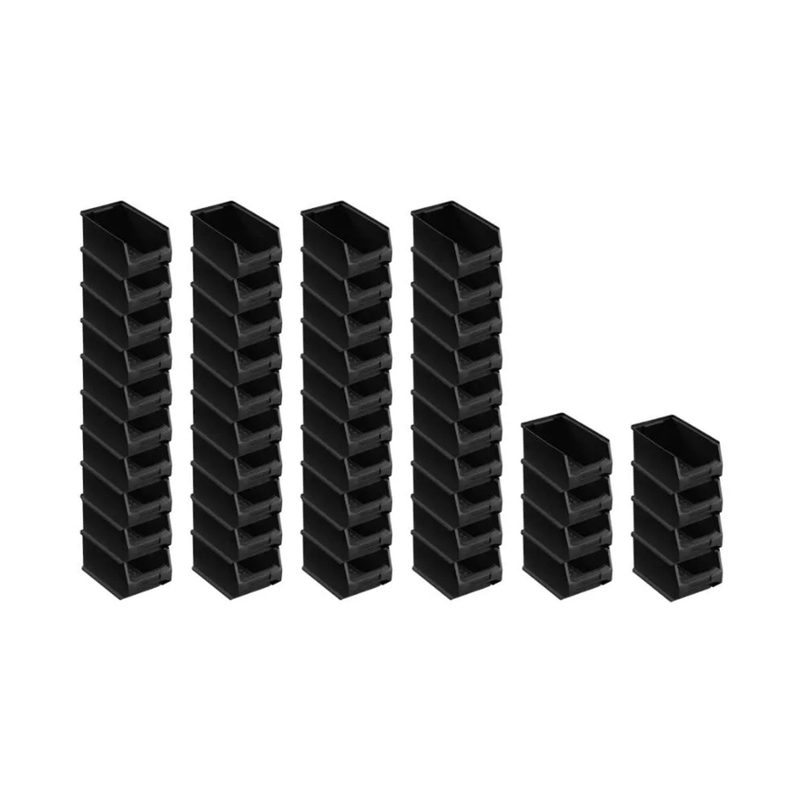 PROREGAL SuperSparSet 48 Stück ESD Sichtlagerboxen in Schwarz, H x B x T: 12,5 x 14,5 x 23,5 cm - Bild 2