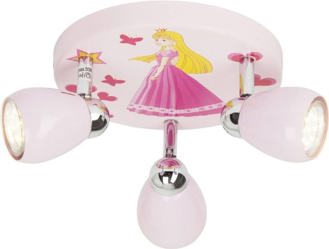 Brilliant Princess LED Spotrondell Wandleuchte 3-flammig Rosa mit GU10 LED-Reflektorlampen inklusiv und schwenkbaren Köpfen - Bild 2