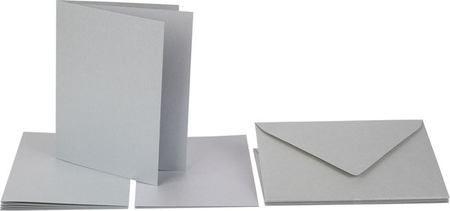 Folia Doppelkarten mit Umschlägen und Einlegeblättern in Silber - Bild 1