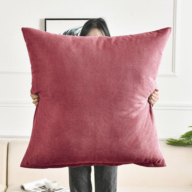 JMG Clothing Kissenbezug Uni Rot aus Polyester für dein Sofa, B/B: 50 x 50 cm - Bild 1