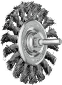 PFERD TOOLS Rundbürste gezopft RBG in Silber mit Stahl-Draht-Ø 0,35 mm, Durchmesser: 76 mm, Breite: 6 mm, Schaft-Ø: 6 mm - Bild 1