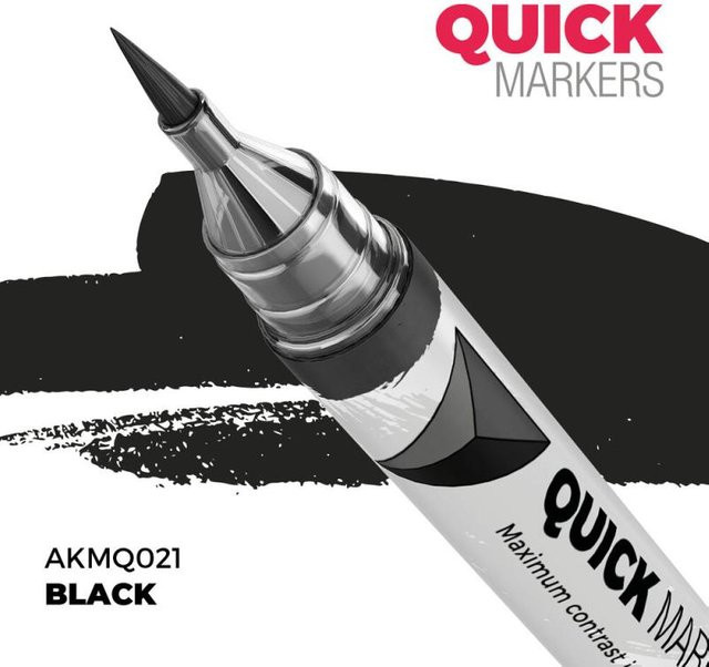 AK Interactive Quickmarker Permanent Marker in Schwarz mit feiner Spitze - Bild 1
