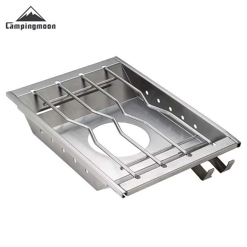 CAMPINGMOON CK-25PG Edelstahl-Ofenplatte im koreanischen Stil, winddichte Camping-Kochplatte in Silber - Bild 2