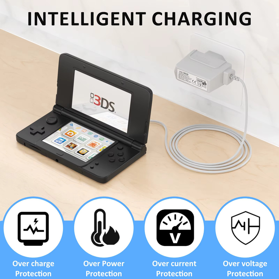 Nintendo Ladegerät mit EU-Stecker und 1,2 m Ladekabel für 3DS XL, New 3DS, New 2DS XL und DSi in Weiß - Bild 2