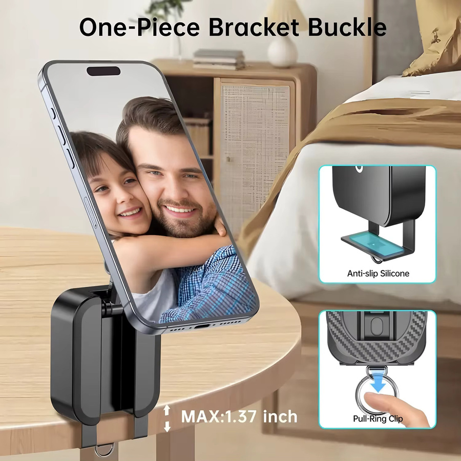 BESY Magnetischer Handyhalter Tragbarer Faltbarer Desktop-Ständer in Schwarz für iPhone und Samsung sowie HUAWEI - Bild 5