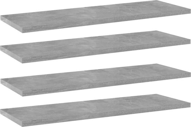 vidaXL Bücherregal-Bretter Set aus MDF, 4 Stück, Betongrau, B: 60 cm, T: 20 cm, H: 1,5 cm - Bild 1