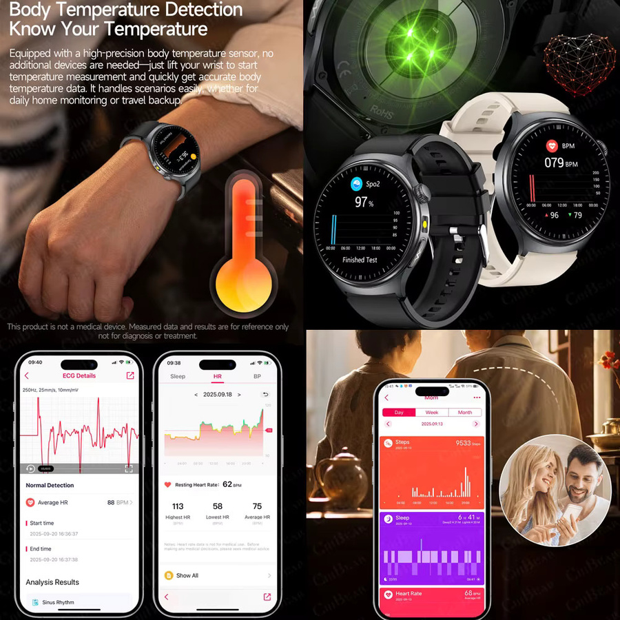 ChiBear Smartwatch, Grau, Herren, EKG, Calling - Bild 2