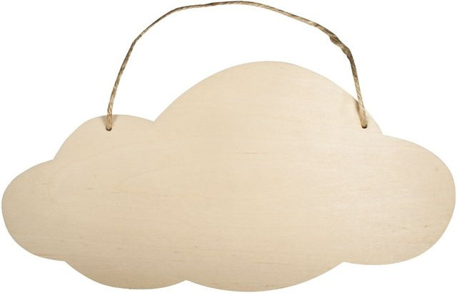 Rayher Holz-Schild Wolke in Beige für Geburt, Taufe und Geburtstag - Bild 1