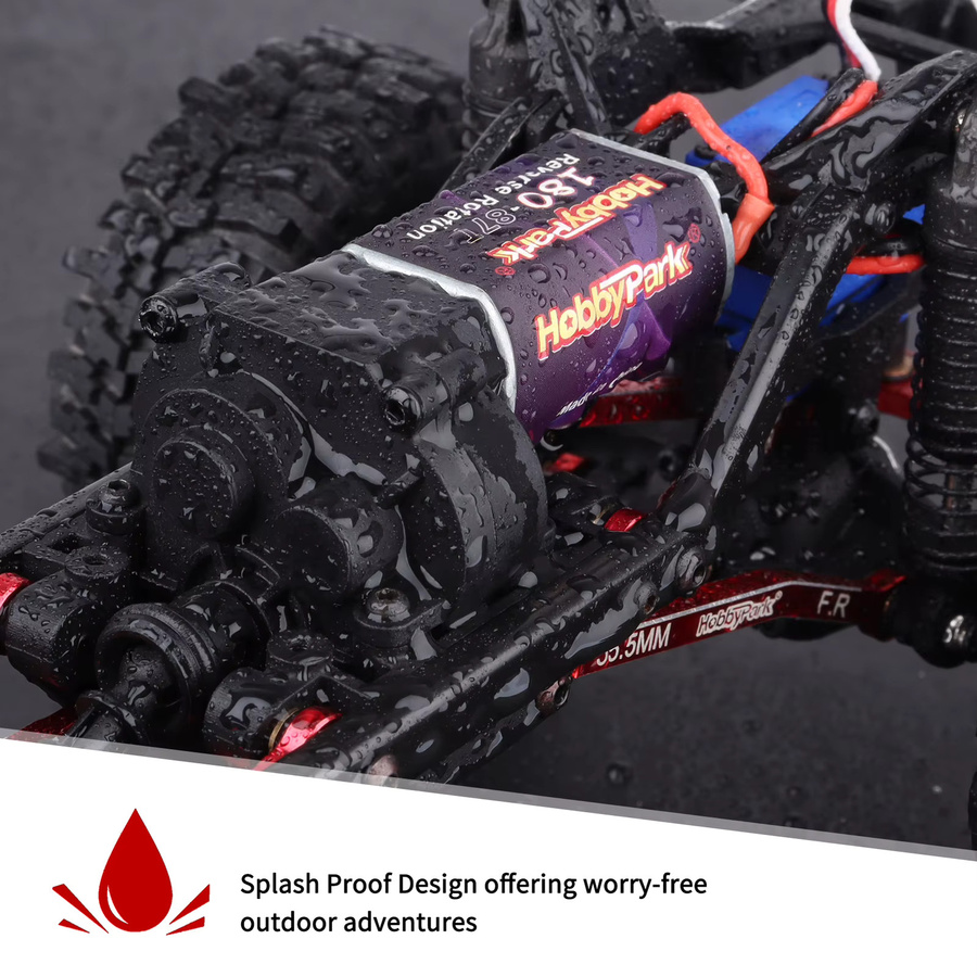 HobbyPark Upgrade 180 Bürstenmotor mit Getriebe, 49,4:1, Edelstahlzahnrad 11T, für Traxxas TRX4M 1/18 - Bild 5