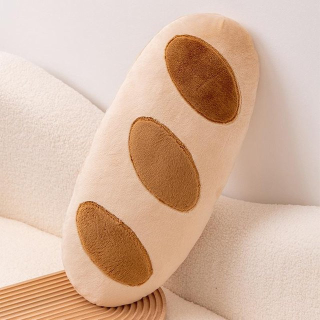 Brot Wurfkissen Erdnussbohne Croissant Plüschtier, Französisches Baguette, Plüsch / Textil - Bild 1