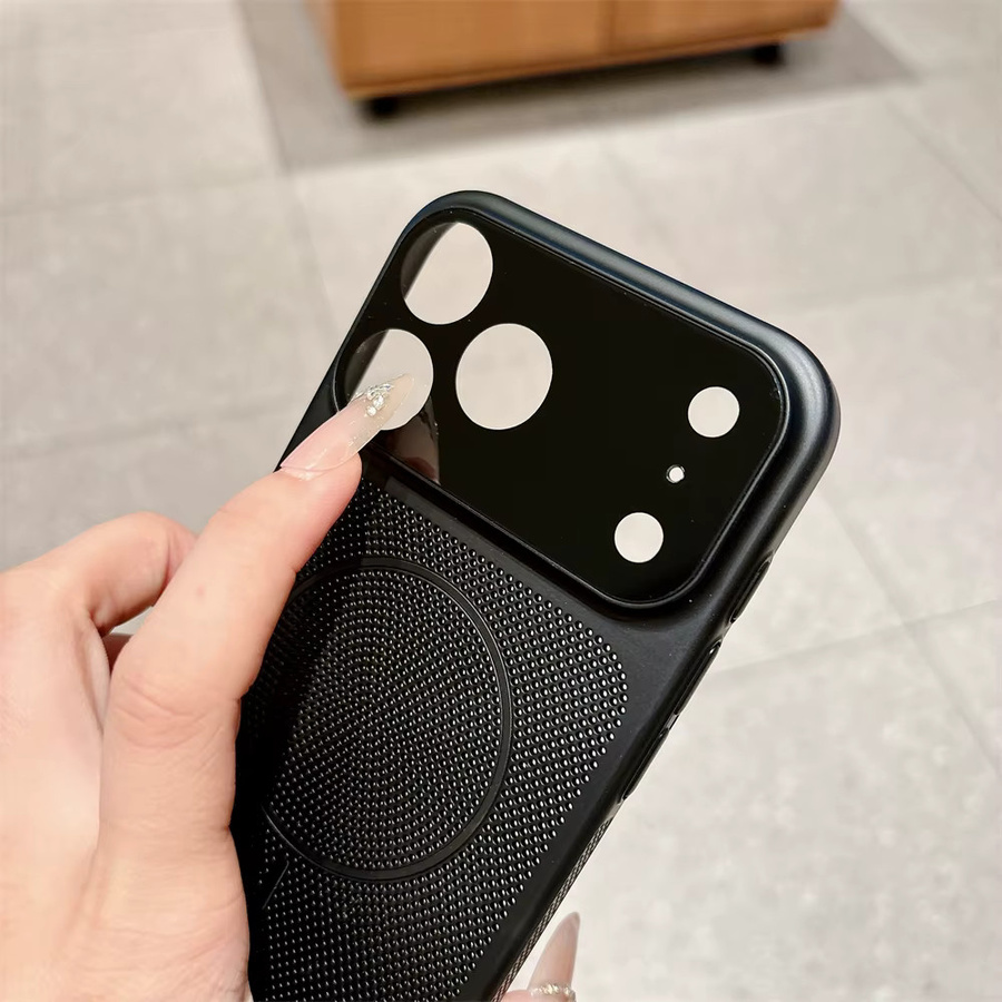 Xeber Magnetische Handyhülle für iPhone 12 bis 17 Pro Max Plus, Kühlende und atmungsaktive Stoßfeste Rückabdeckung, Schwarz - Bild 2