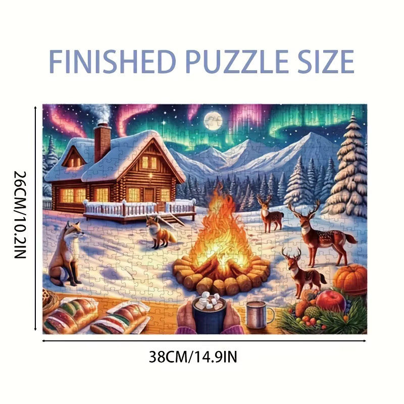 MaxRenard Winterlagerfeuer-Motiv Puzzle, 1000 Teile, ab 14 Jahren - Bild 5