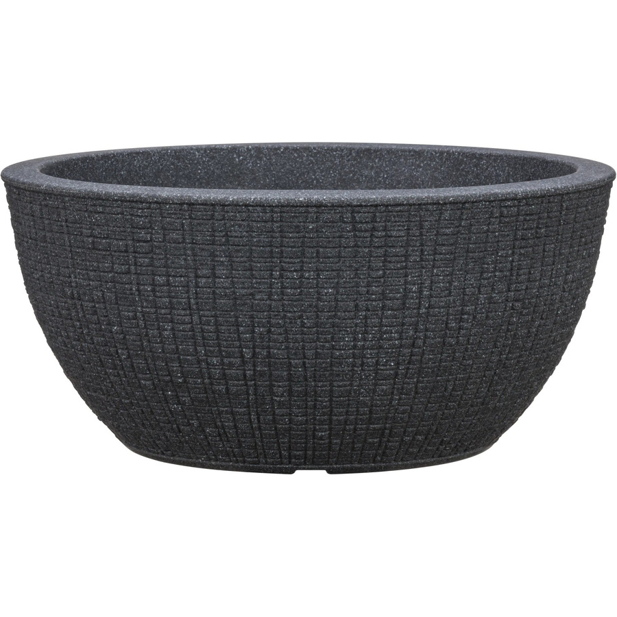 Scheurich Pflanzschale Barceo rund in Schwarz mit natürlichem Baumrinde-Design, Durchmesser: 39 cm, Höhe: 18 cm - Bild 2