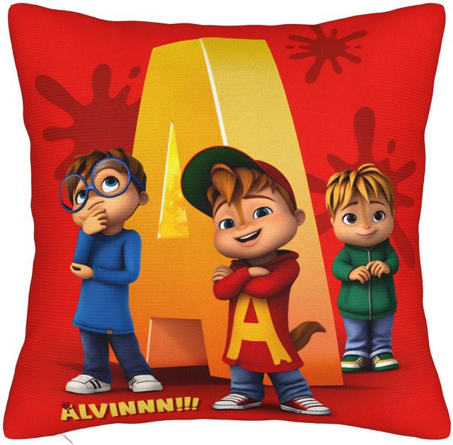 Alvin und die Chipmunks Kissenbezug von ZX Blanket, Farbe Rot, B/T/H: 30 x 30 x 1 cm - Bild 1