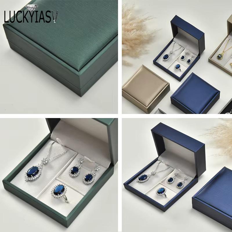 Schmuckaufbewahrung aus PU-Leder von luckyiasv in Blau für Ringe, Ohrringe, Halsketten und Armbänder - Bild 4