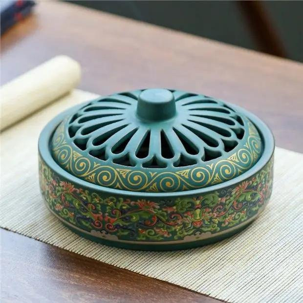 Keramik-Aroma-Diffusor von Yiran Furniture im Retro-Design, buntes Räuchergefäß für den Tisch mit Mückenschutz - Bild 1