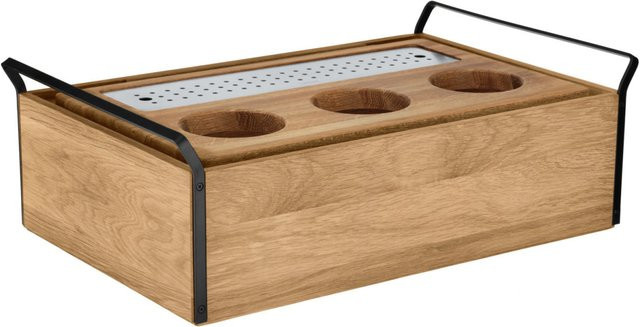VEGA Karaffenstation Esino GN 1/1, rechteckig, eiche/schwarz/edelstahl, B/T/H: 38,6 x 61,9 x 20,9 cm - Bild 1