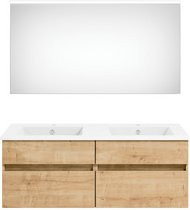 Get2You Badmöbel-Set twenty one, 4-teilig, Waschbecken, braun und weiß, B/H/T: 122 x 65,6 x 51 cm - Bild 1