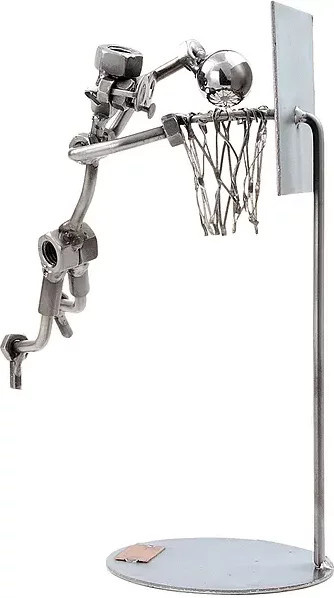 Hinz & Kunst Schraubenmännchen Basketballspieler aus Metall in Silber - Bild 1