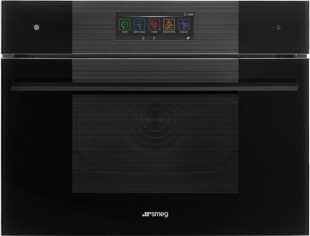 Smeg Einbau-Mikrowellen-Kombi Backofen mit Grillfunktion in Schwarz - Bild 1