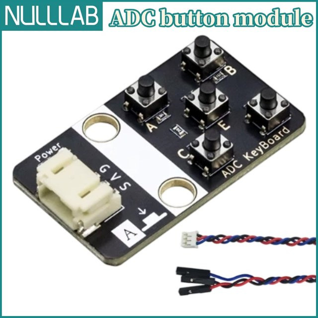 NullLab ADC-Analogtastenmodul in Schwarz mit PH2.0-Schnittstelle für Arduino und ESP32 - Bild 1