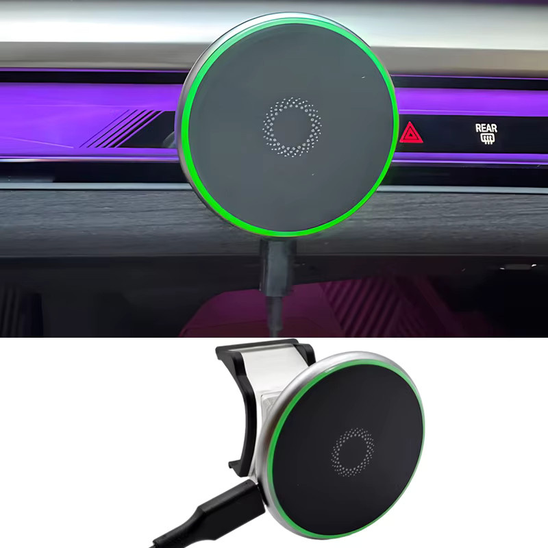 AOSRRUN Magnetischer kabelloser 15W Ladeständer für BMW 5er Serie I5 G60, Farbe: Schwarz - Bild 2