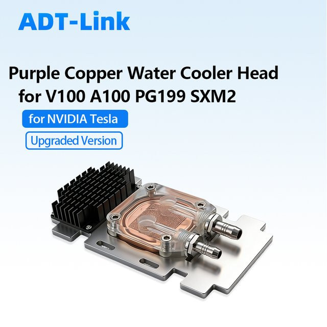 Wassergekühlter GPU-Kühlblock für NVIDIA Tesla V100 und A100 SXM2 mit Lila Kupfer- und Voll-Aluminium-Gleichmäßigkeitsplatte für Custom Loops - Bild 1