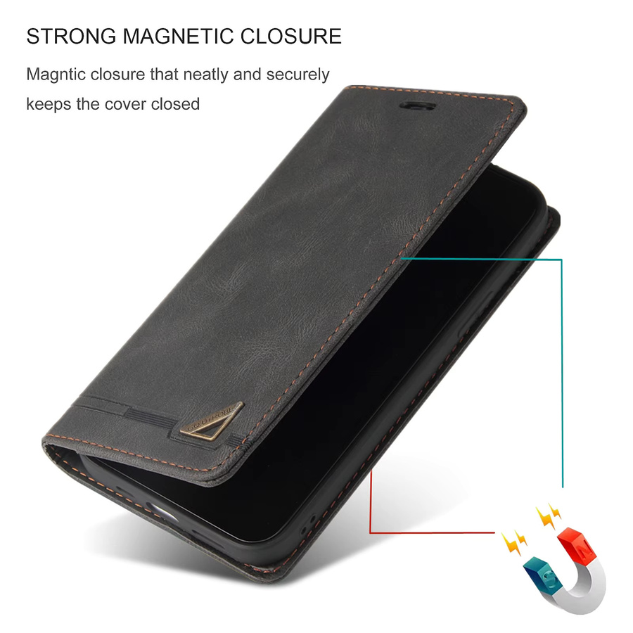 Flip-Lederhülle für Samsung Galaxy S26 S25 S24 Ultra S23 FE S22 S21 Plus A17 A37 A57 A15 A35 A55 A16 A56 A36 A14 A34 A54 in Braun - Bild 2