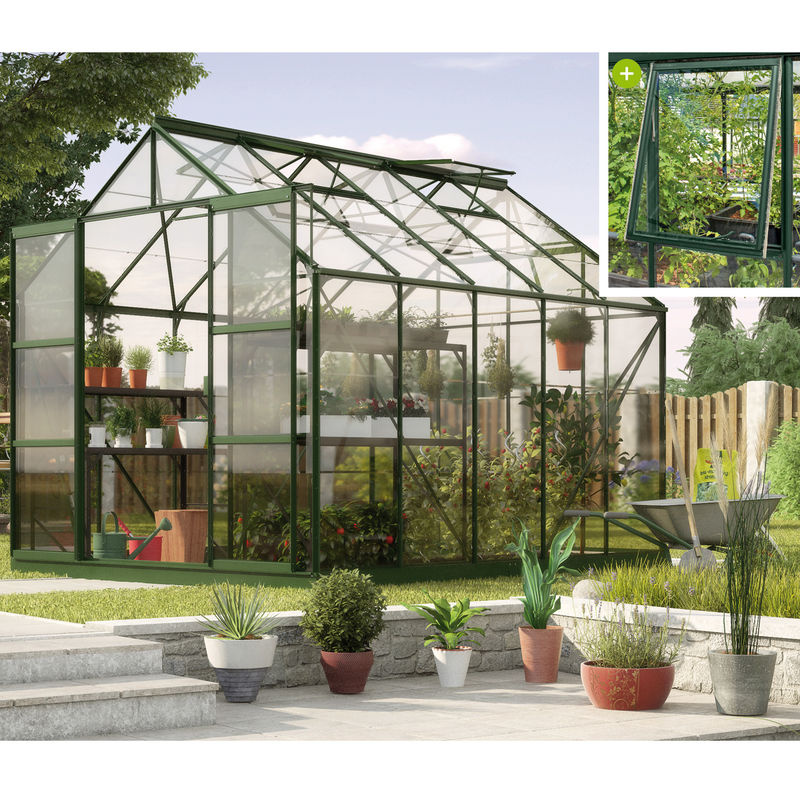 Vitavia Gewächshaus Jupiter 8300 in Smaragdgrün mit 8,3 m² und ESG-Sicherheitsglas - Bild 4