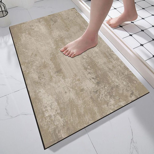 Saugfähige Anti-Rutsch-Fußmatte aus Kieselgur von Yiran Furniture, gestreift, B: 60 cm, T: 40 cm - Bild 1