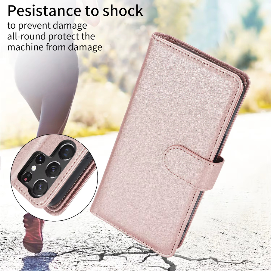 Magnetische Leder-Handyhülle als Flip-Brieftasche für Samsung Galaxy S26 Ultra S25 S24 S23 S22 S21 Plus S25 Edge A57 A37 A17 A56 A36 A16 in Schwarz oder Pink - Bild 2