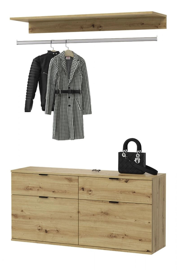 Garderobe Set Line-Up von Inn.Furn in Eiche, modern, B/H/T: 121 x 62 x 34 cm - Bild 1