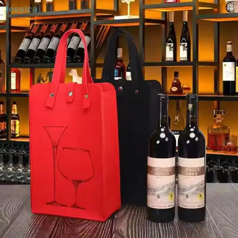 Geschenktüte aus Filz für Rotwein in Rot - Bild 2