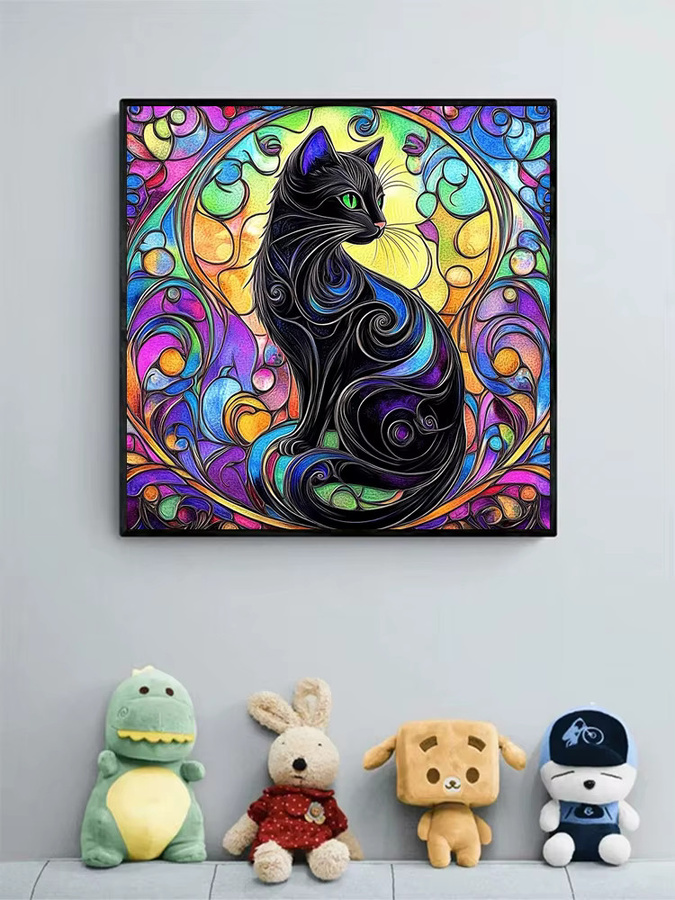 EverShine Diamant-Stickerei Katzen-Mosaik Set mit Kätzchen Motiv in Multicolour als DIY Voll-Diamant-Malerei für Erwachsene zur Heimdekoration B/H: 20 x 20 cm - Bild 4