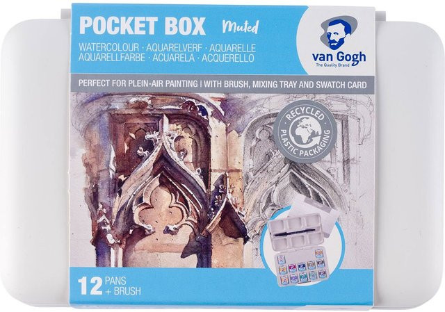 van Gogh Aquarell Set mit 12 Näpfchen in gedeckten Farben, Mehrfarbig - Bild 1