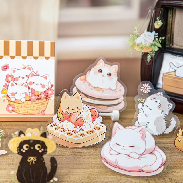 mr.paper Katzen-PET-Aufkleber für Scrapbooking und Planer, 20 Stück, Mehrfarbig - Bild 1