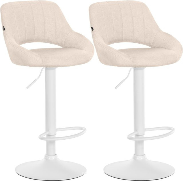 CLP Barhocker 2er Set Milet höhenverstellbar mit Lehne, gepolsterte Barstühle mit Stoffbezug und Metallgestell, drehbar - Bild 1