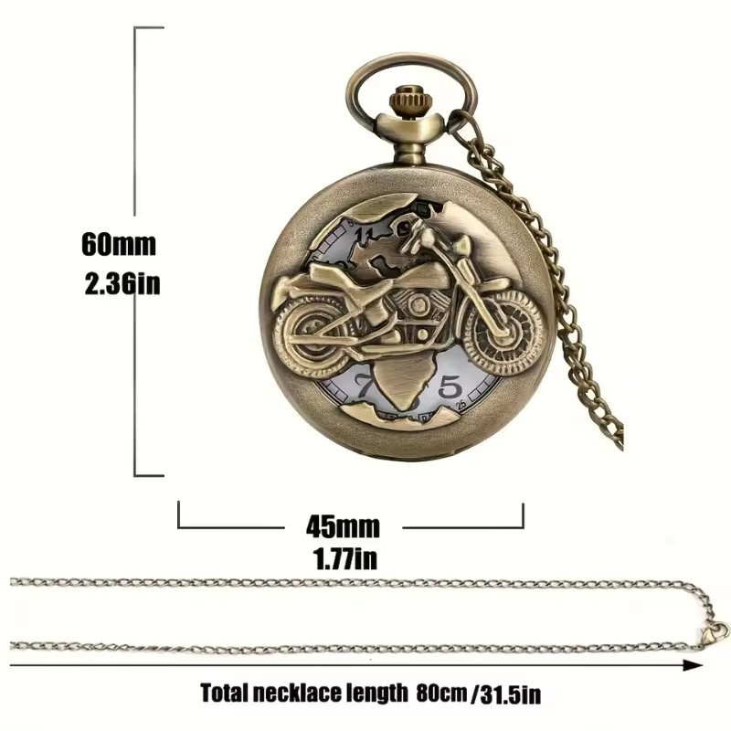 TINUORA Taschenuhr Quarz, Messing, Weiß, Herren - Bild 2