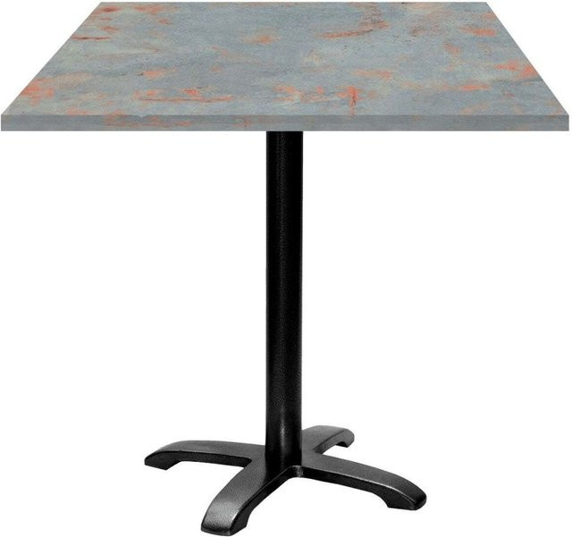 RestooTab Tisch Bazila quadratisch in Stein-Optik, Farbe Grau/Schwarz, B/T/H: 70 x 70 x 74 cm - Bild 1
