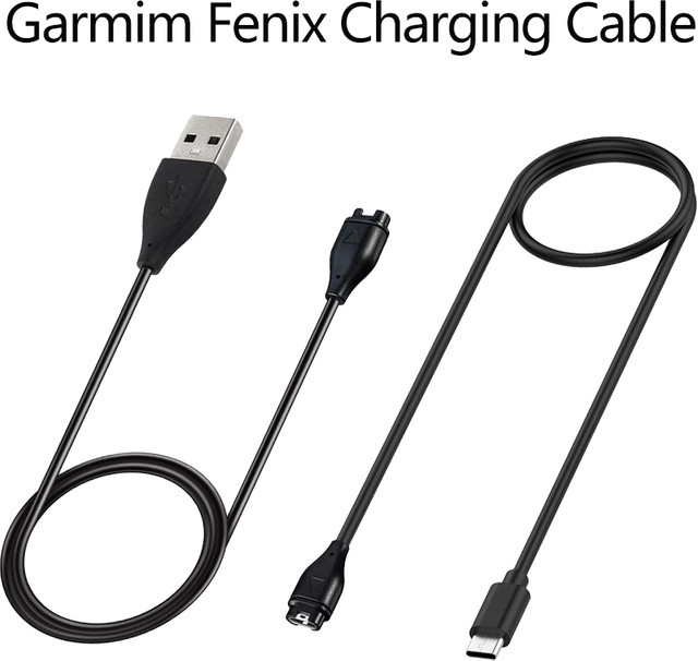 USB-C Ladekabel für Garmin Smartwatches wie Fenix 8 7 6 und Forerunner 255 955 945 in Schwarz - Bild 1
