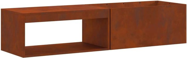 vidaXL Feuerstelle aus Stahl in Braun im Industrie-Style, B/T/H: 160 x 45 x 35 cm - Bild 1