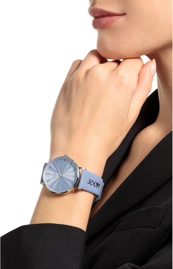 Joop! Armbanduhr, Analoguhr, Quarz, Edelstahl, Blau, Leder, Damen - Bild 2