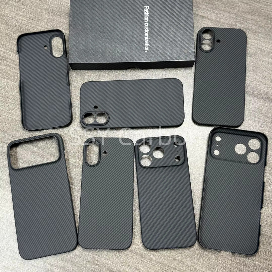 Apple Echtcarbon-Hülle aus Aramidfaser für iPhone 17air, iPhone 17 Pro Max und iPhone 17 Pro in Schwarz, ultra-leicht und ultra-dünn - Bild 3