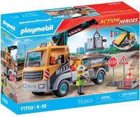 PLAYMOBIL Baustelle Baustellen-LKW mit Kran, gelb - Bild 1