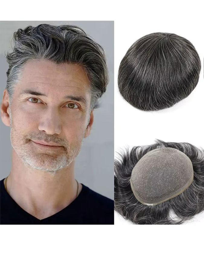 Bfirehair Toupet Echthaar, Grau, Männer - Bild 6