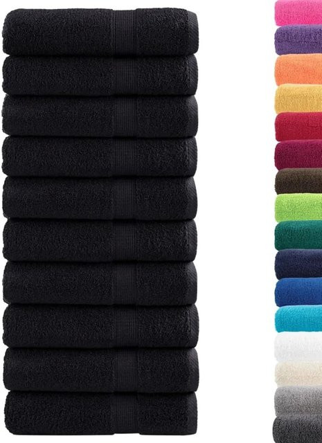 vidaXL Premium-Handtücher SOLUND, 10er Set, Schwarz, Baumwolle, B: 50 cm, L: 100 cm, 600 g/m² - Bild 1